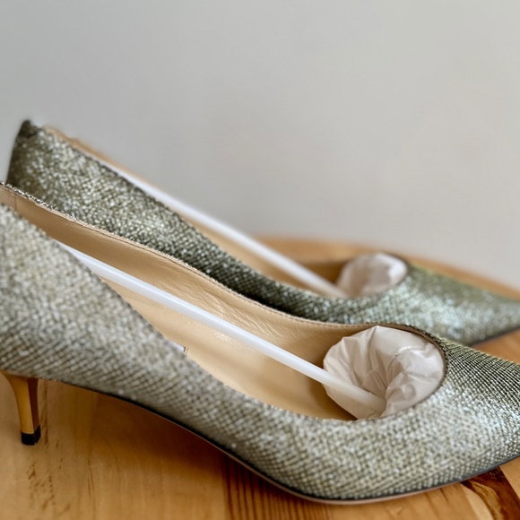 NIB Jimmy Choo Glitter Kitten Heel Pumps in Light Bronze Sz 37 BRAND NEW! - Picture 3 of 10